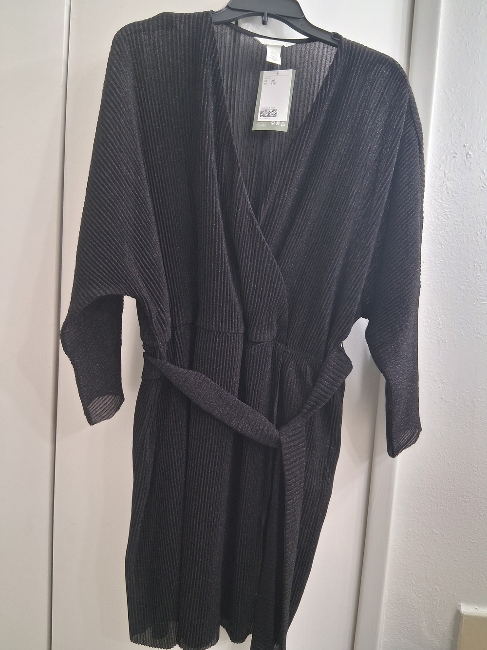 H&M Black Ribbed Wrap Dress
